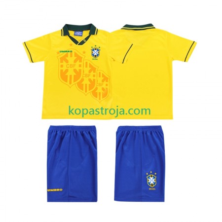 Billiga Fotbollströjor Brasilien Retro Barn Hemma tröja 1994 Kortärmad